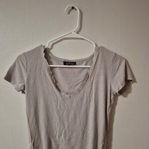 Self Esteem Light Gray Short Sleeve Top